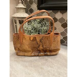 Maxx New York Purse Beige Snakeskin Print